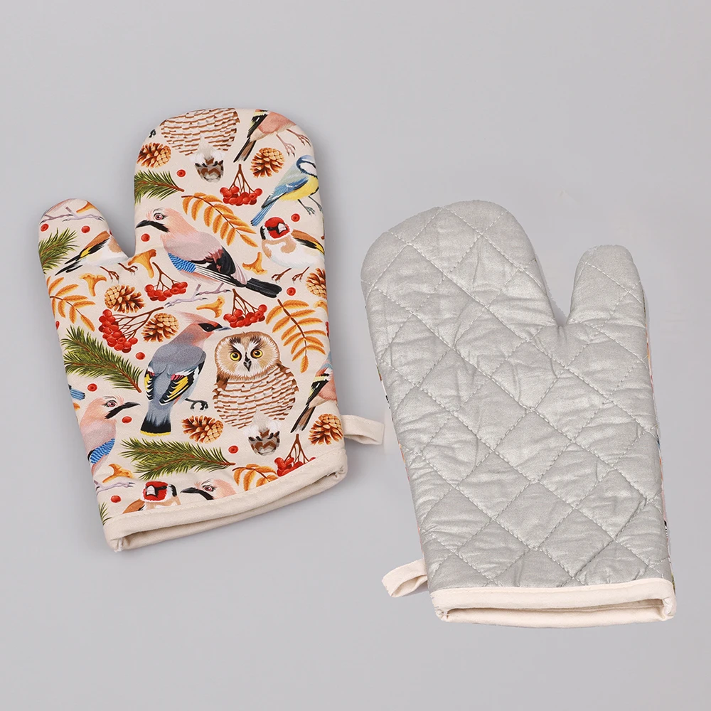 cotton custom digital print BBQ oven mitt oven glove pot holder