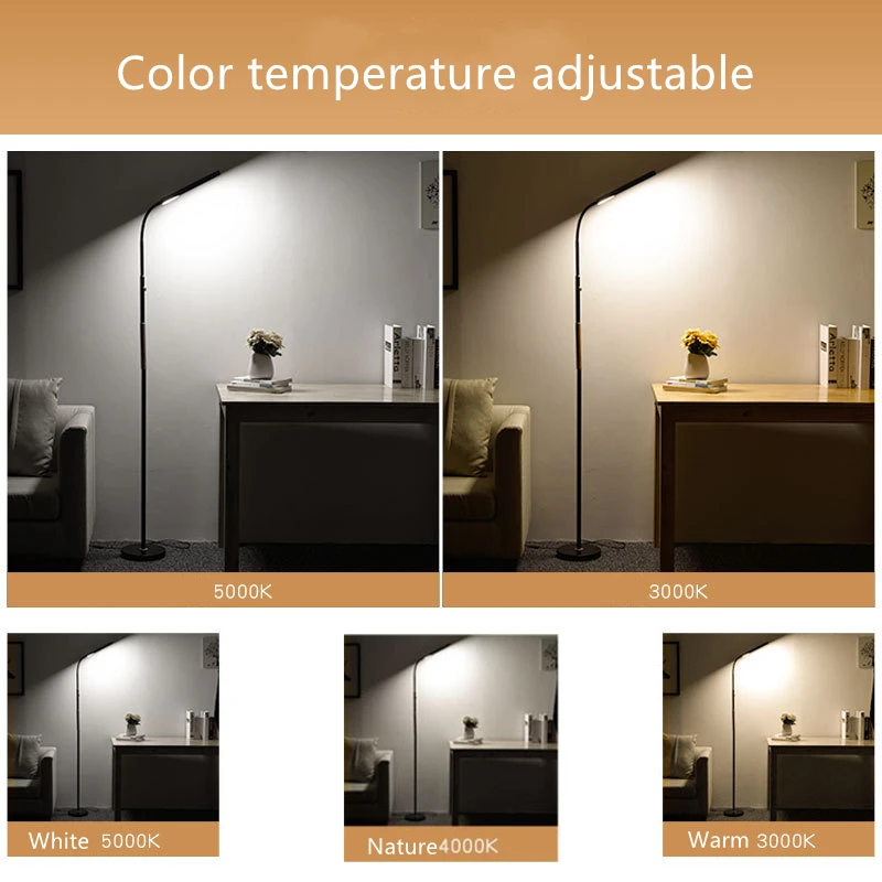 Led Floor Lamp with 3 Color Temperature and Stepless Touch Control Adjustable Gooseneck Floor Lamp for Tattoo Lashes and Reading.jpg
