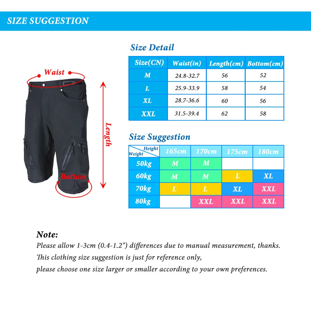 
Wholesale Custom Cycling Short Trousers Downhill Bermuda Ciclismo MTB Shorts Outdoor Mountain Bike Breeches With Zipper Pocket 