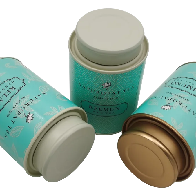 Scented tea packaging small tin cans matcha powder mini 100 gram paper cans 50 gram packaging cans