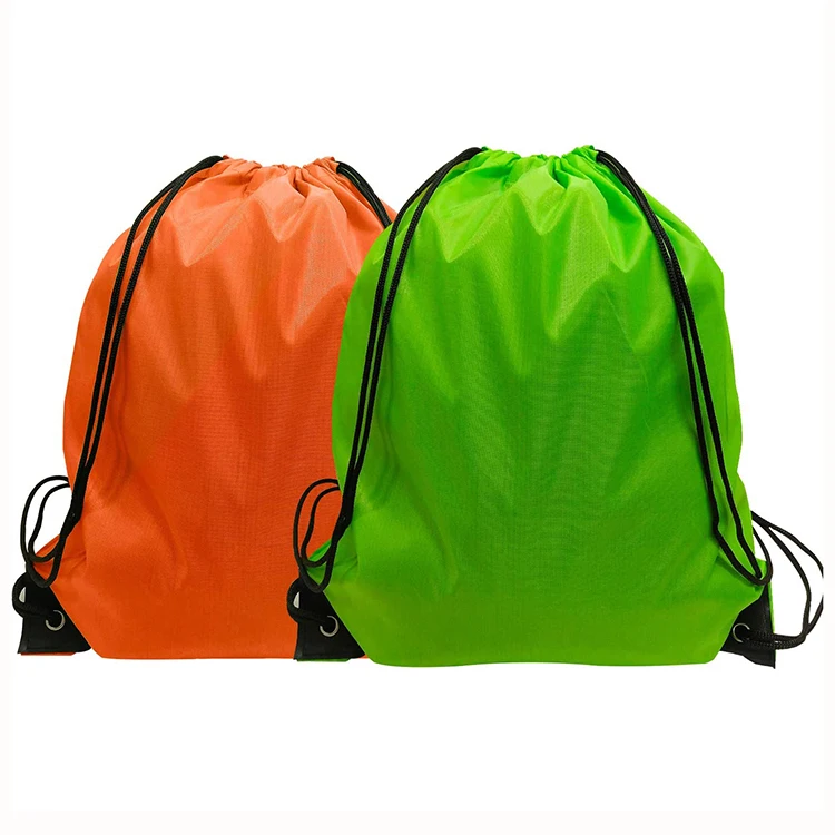 Drawstring Backpack Custom Logo High Quality Waterproof 210d Polyester Large String Sport Gym Bag Nylon Gift Bag Colorful