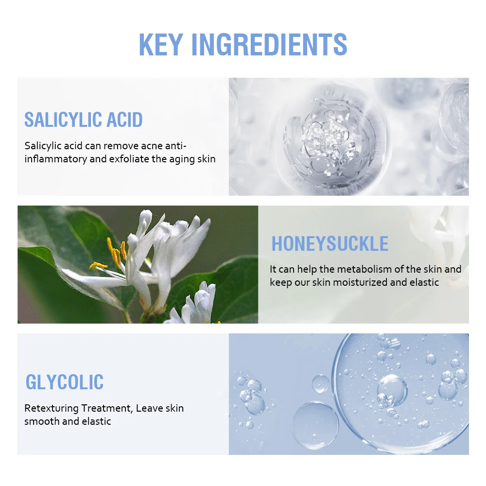 OEM ODM Custom Glycolic Salicylic Mandelic Acid Anti Acne Treatment Oil Control Repairing Skin Care Serum Ampoules