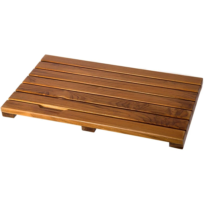 Spa Solid Teak Bath Mat IndoorOutdoor Shower Mat Large Floor Mat