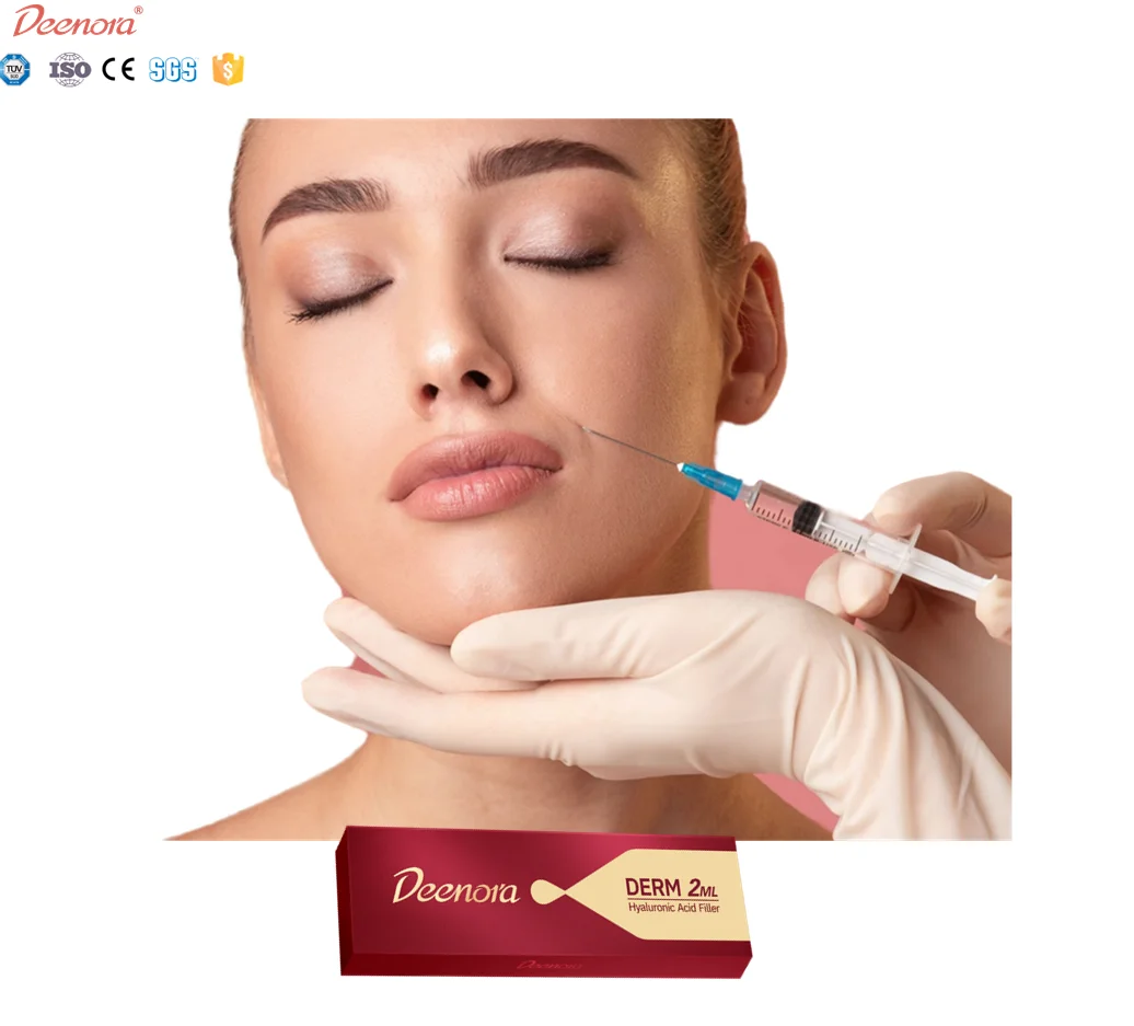 Deenora cross linked hyaluronic Acid long lasting dermal Filler injection breast lips enlargement injecting gel