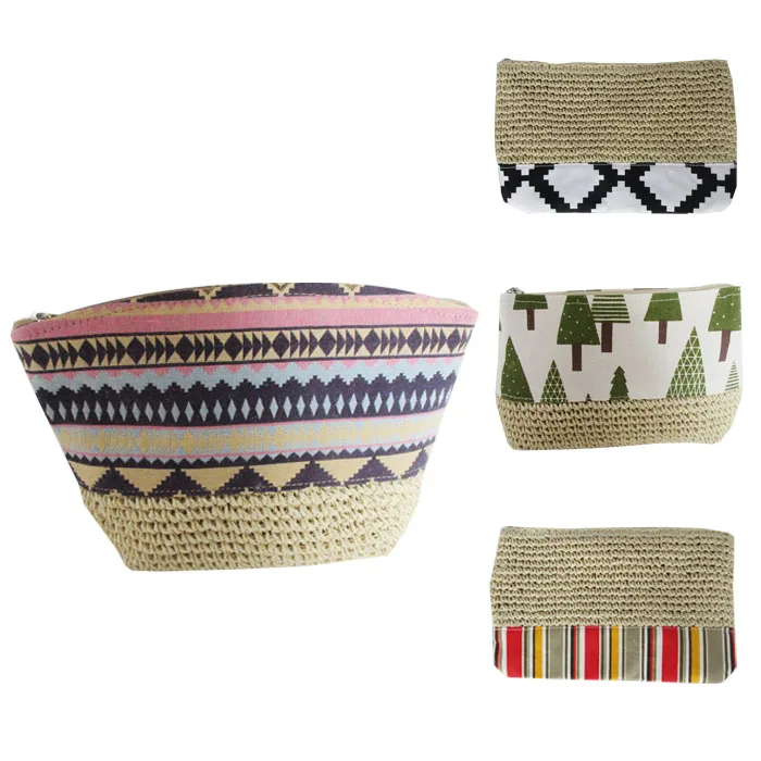 Paper Straw Woven And Polyester Purse Wallets Fashion Crochet Clutch Bag Factory Customization