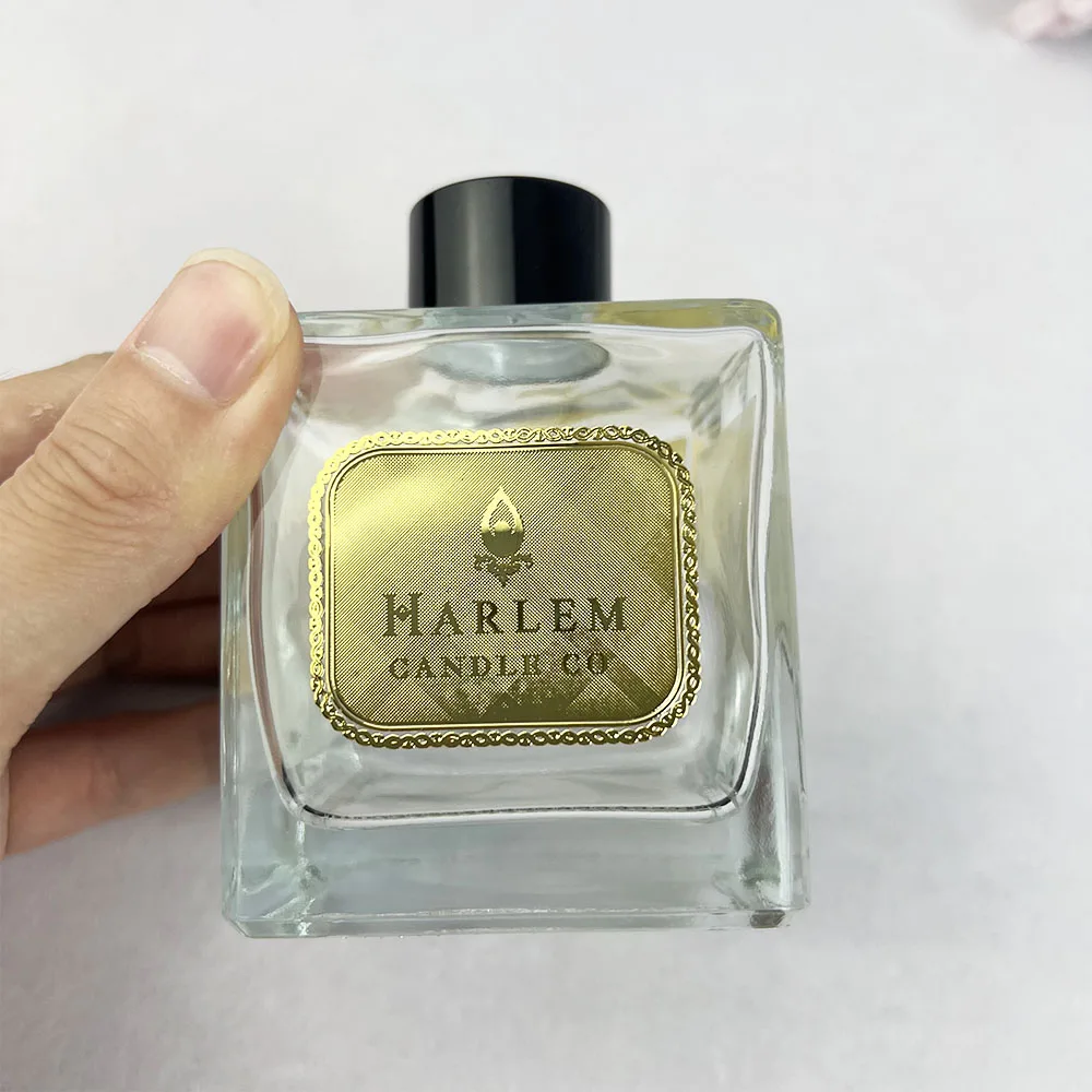 Perfume Sticker Personalized Labels Waterproof Sticker Nickel  Logo Hight Quality  Metal Label Nickel 3D Transfer Gold Sticker