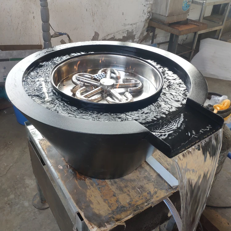 Decorative stainless water fire bowl Feuerschale natural gas fire bowl with ignitor for swimming pool