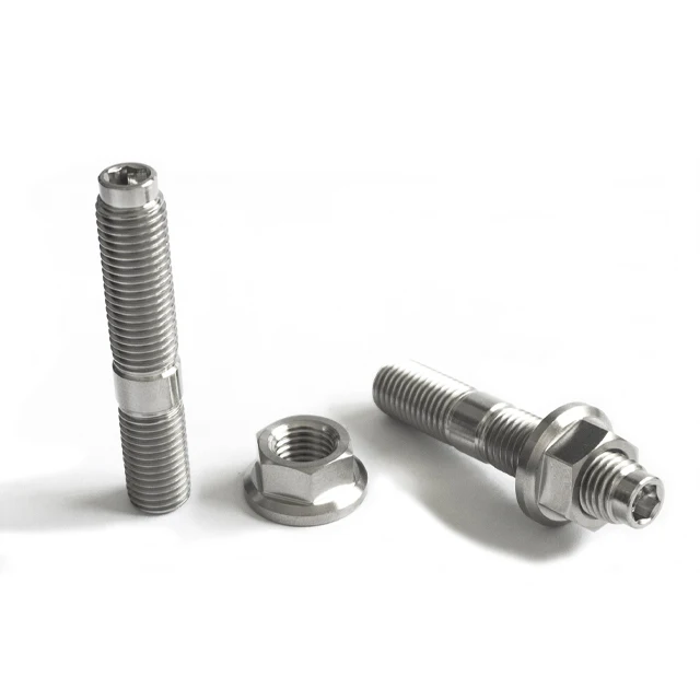 Factory Price High quality Titanium exhaust manifold stud M10 x 1.25 with nut and washer