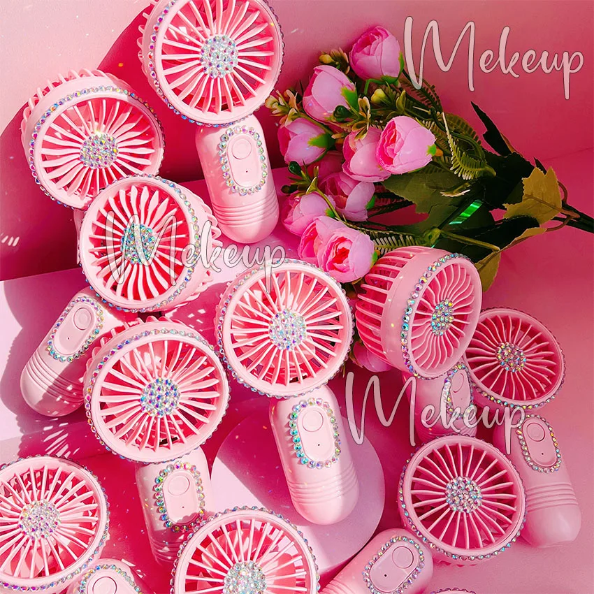 New Arrivals Rechargeable Portable Mini Handheld Fan Cheap Price White Pink Lash Fan Hand Held Fan For Travel Outdoor