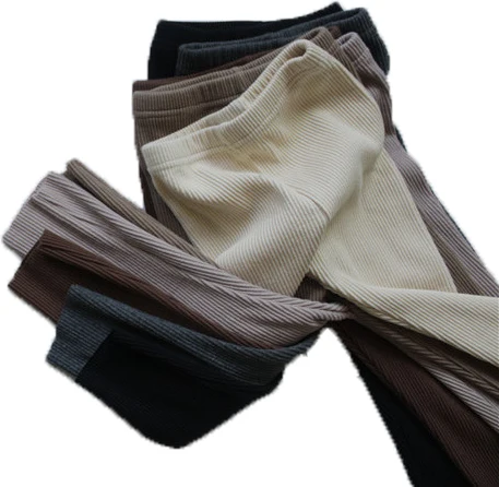 Детские Новые осенне-зимние леггинсы в Корейском стиле плотные эластичные полоску для мальчиков и девочек