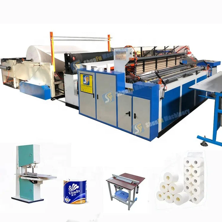 Fully Automatic Embossing Small Toilet Tissue Paper Roll Rewinding Making Machine Production Line