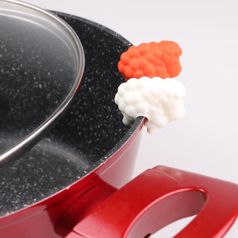 Silicone Chicken Shape Pot Clips Holder For Pot Spoon Lid Anti-overflowing Storage Racks Pot Side Clip Kitchen Cooking Tools
