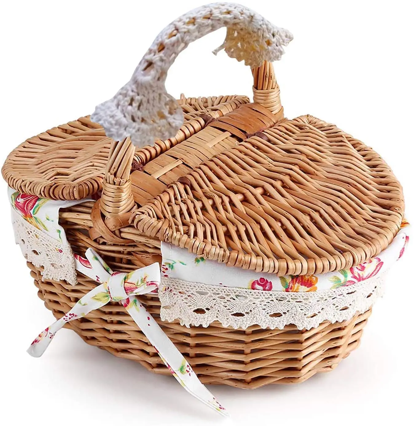 Wholesale Bamboo Picnic Basket Storage Baskets Fruit Storage Baskets for Kitchen