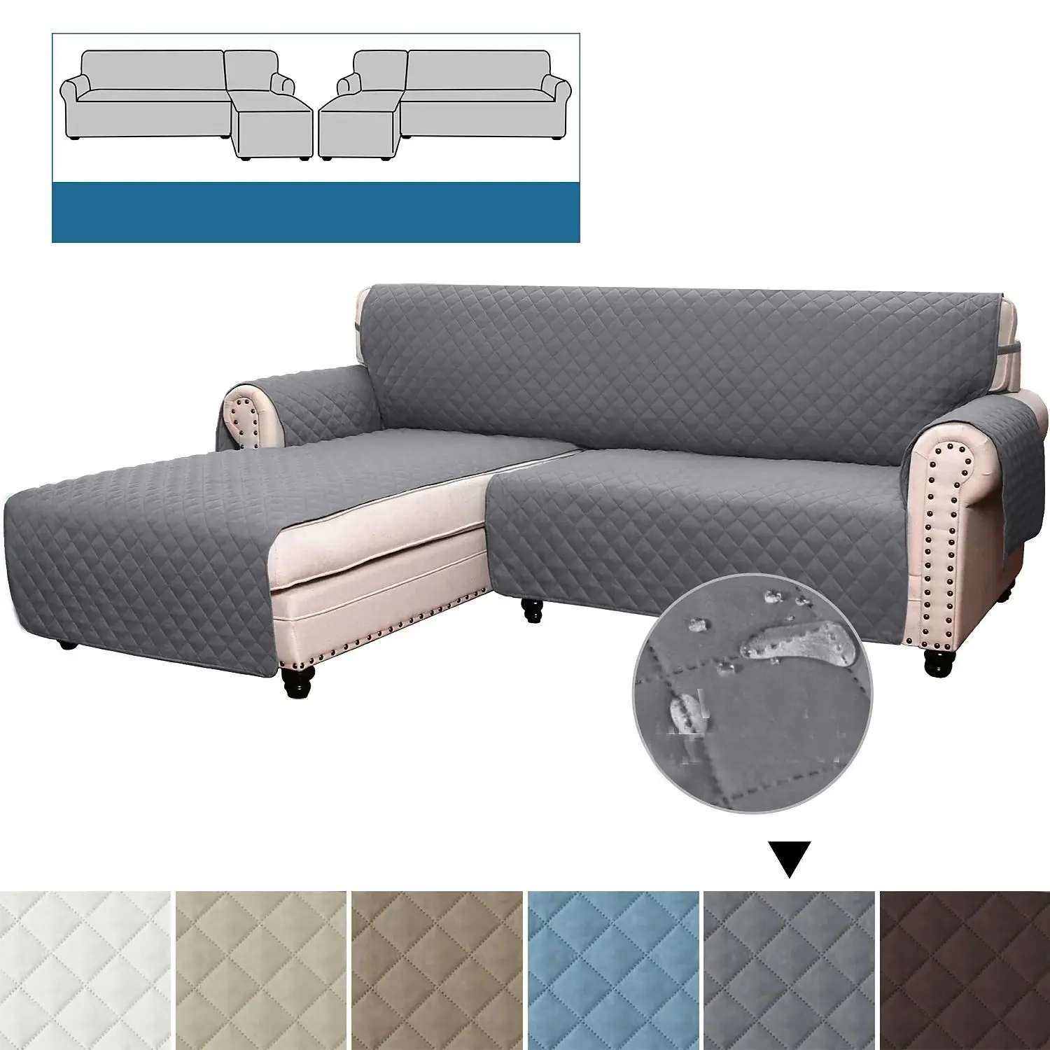 Reversible Sofa Slipcover L Shape Sofa Cover Sectional Couch Cover Sofa Cover for Pets Dog