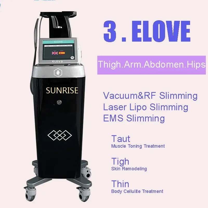 new advanced ELOVE  3 in 1 with thin laser lipolysis lipo fat burning ems machine skin tightening vacuum rf TAUT