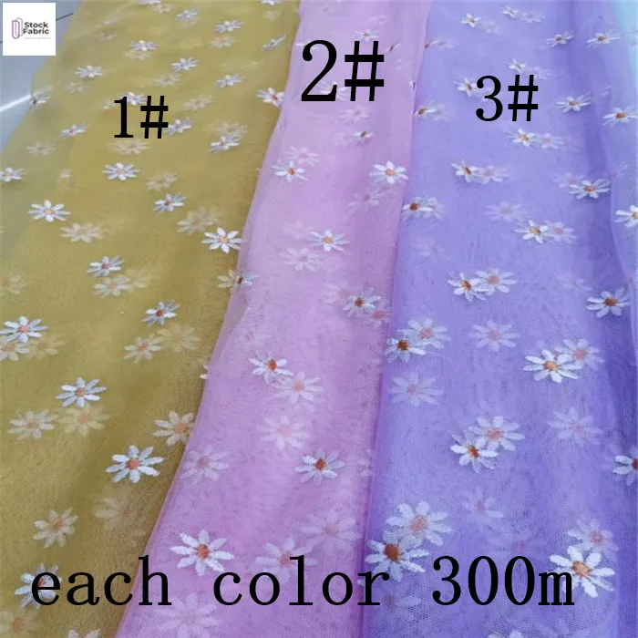 High quality wholesale mesh flat embroidery fabric  lace stock lot for garment