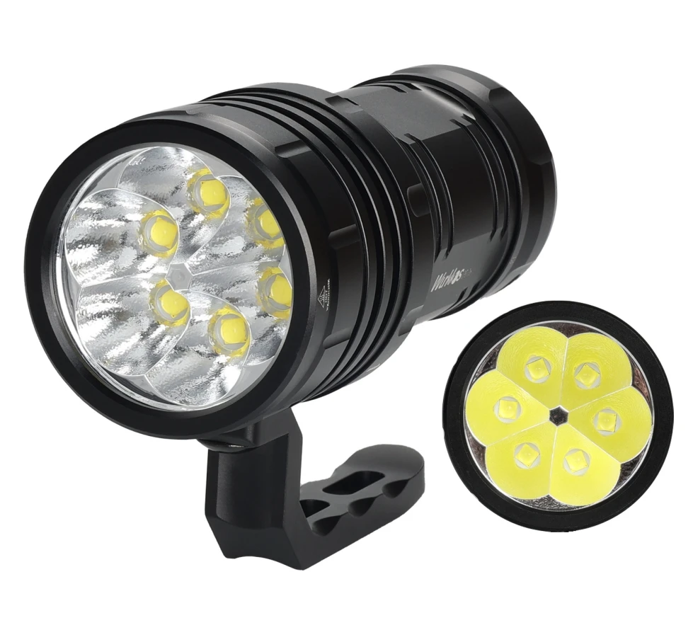 Wurkkos мощный 15000lm подводный свет 6 * XHP50.2 3*21700 супер яркий USB C перезаряжаемый светодиодный фонарик