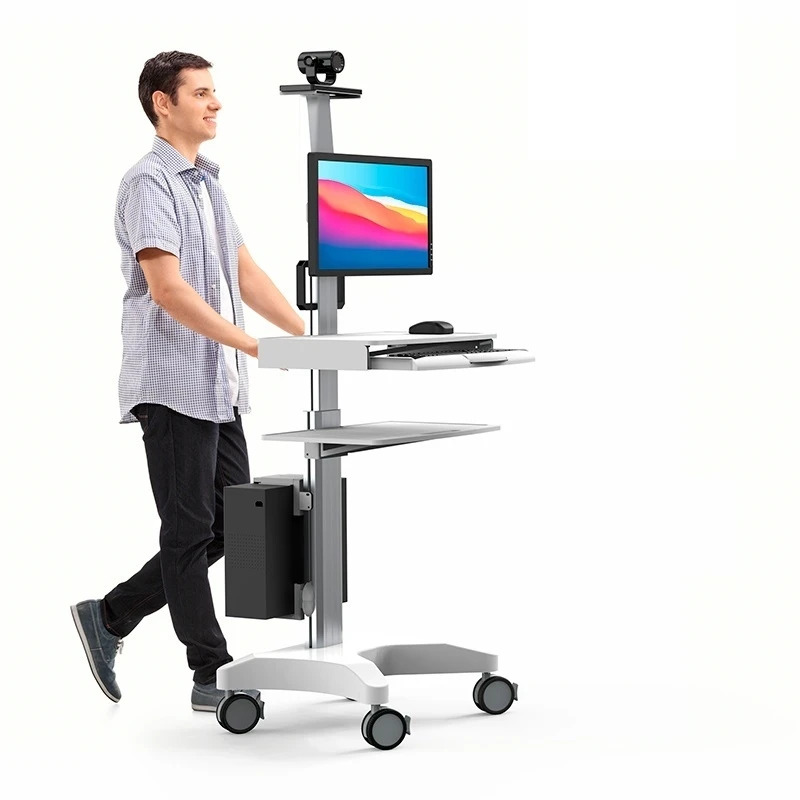 Hospital Mobile Computer cart medical monitor cart Telemedicine terminals Height Adjustable trolley