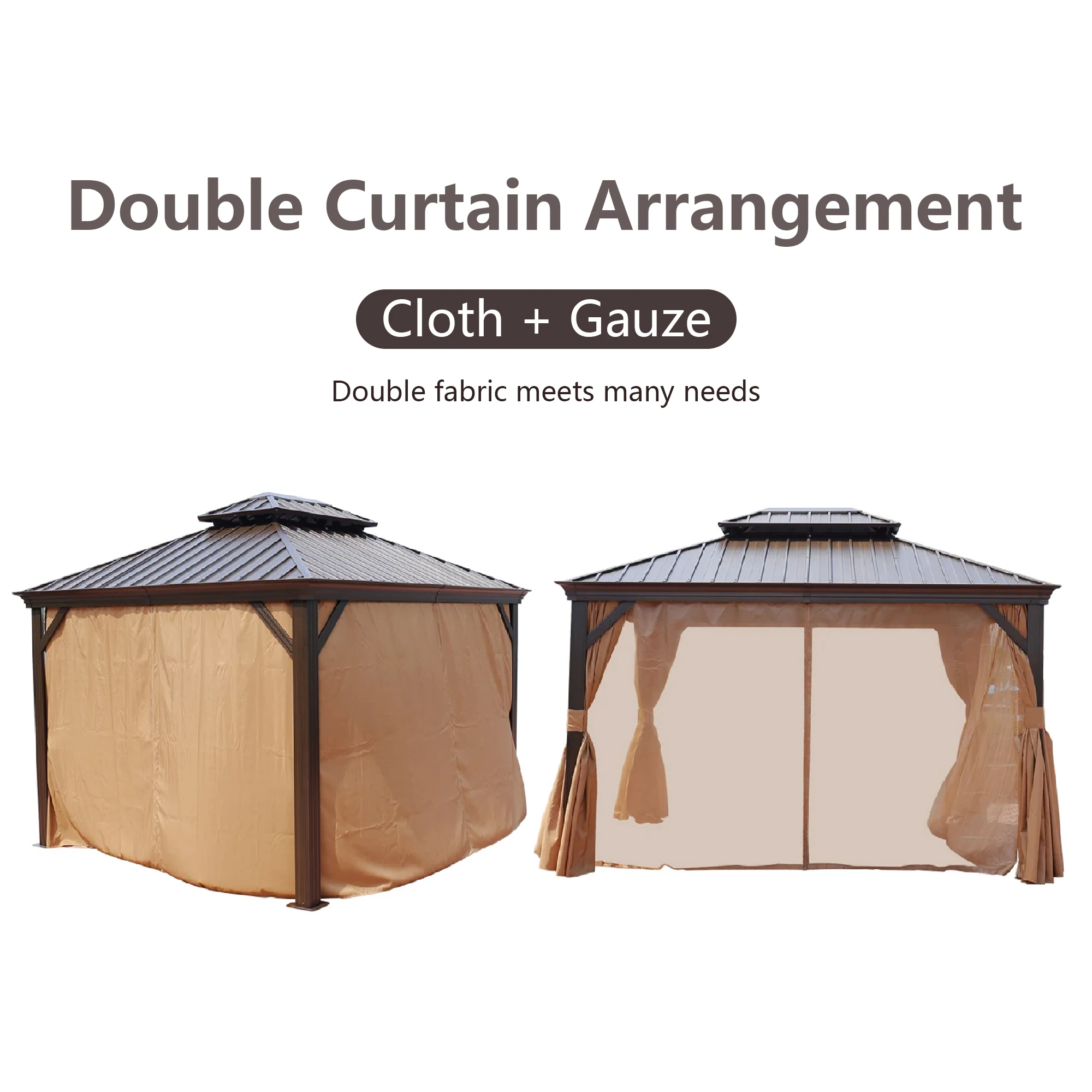 Strong bearing capacity waterproof galvanized hardtop aluminium pergola pavllion outdoor tent garden modern gazebo