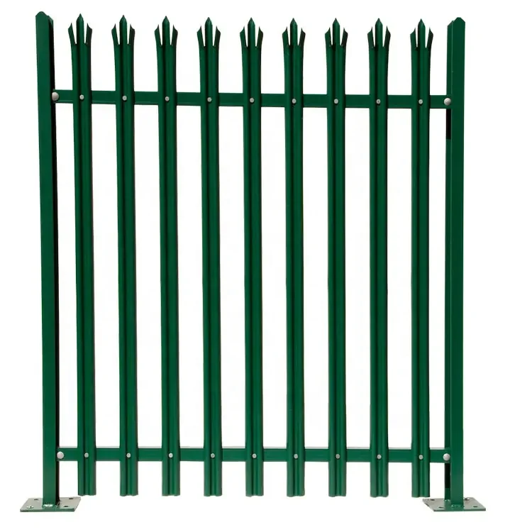 6ft 8ft black powder coated wrought iron metal fencing railings