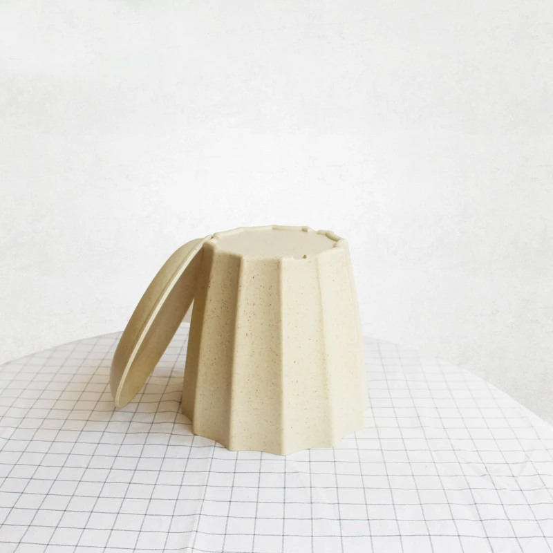 2019 биоразлагаемый экологически чистый цветочный горшок из бамбукового волокна с крышкой