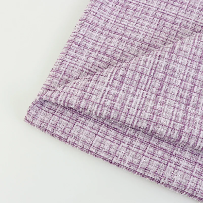 Multi color soft lurex luxury style women handbags woven coats trouser autumn gold patwork pink tweed material fabric for dress