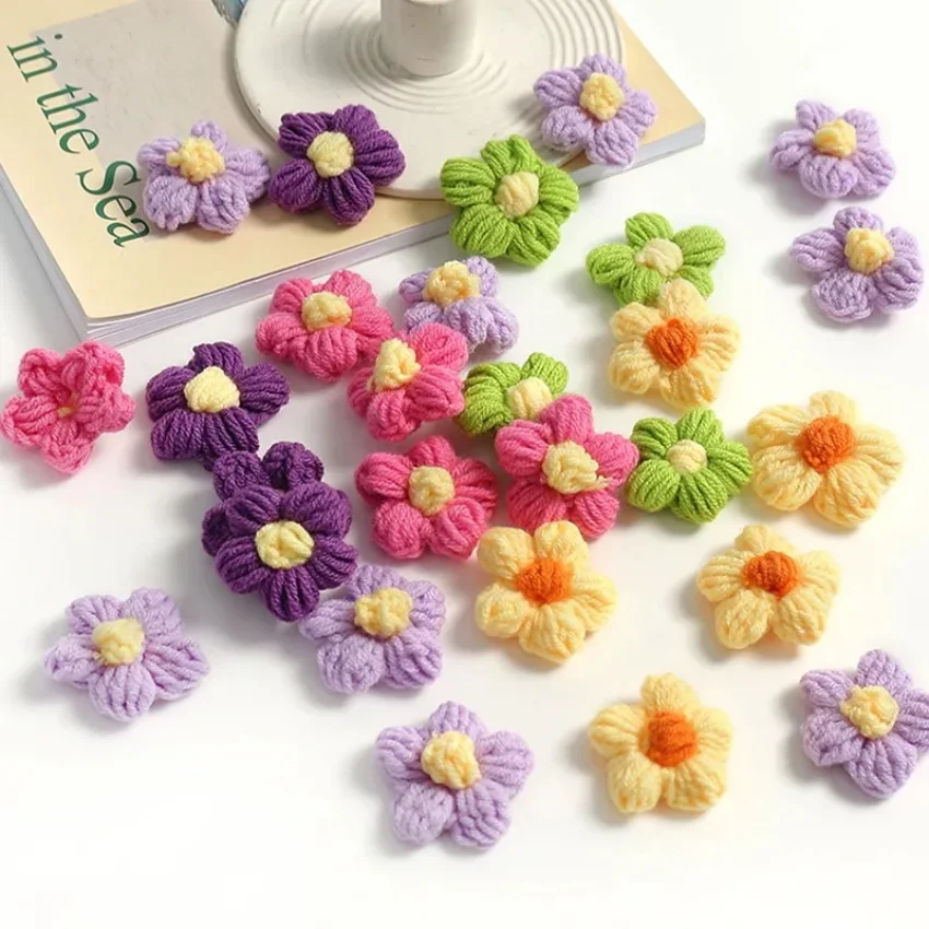 DIY Custom Handmade Knitted Flowers Crochet Flower For Decoration