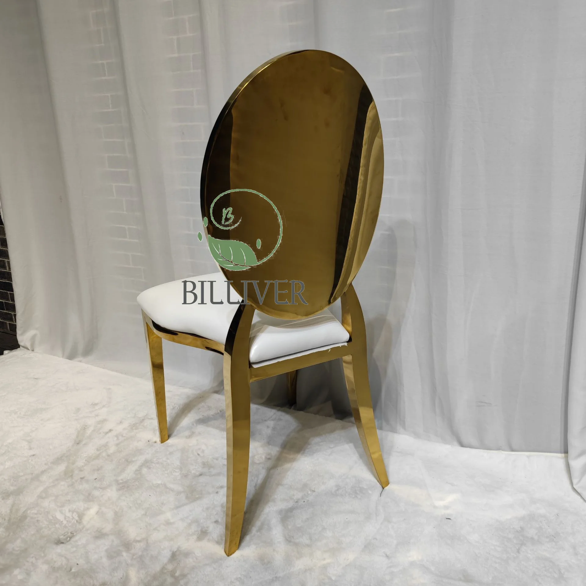 High quality stainless steel dining hotel fashion golden simple home living room chairs for events wedding party luxury