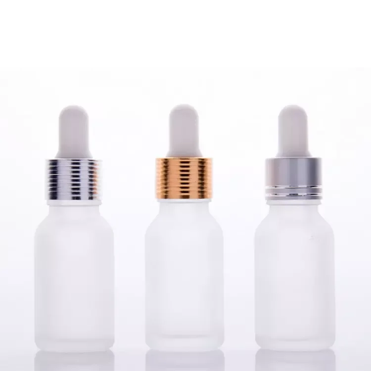 15ml frosted essential oil bottle with aluminum dropper