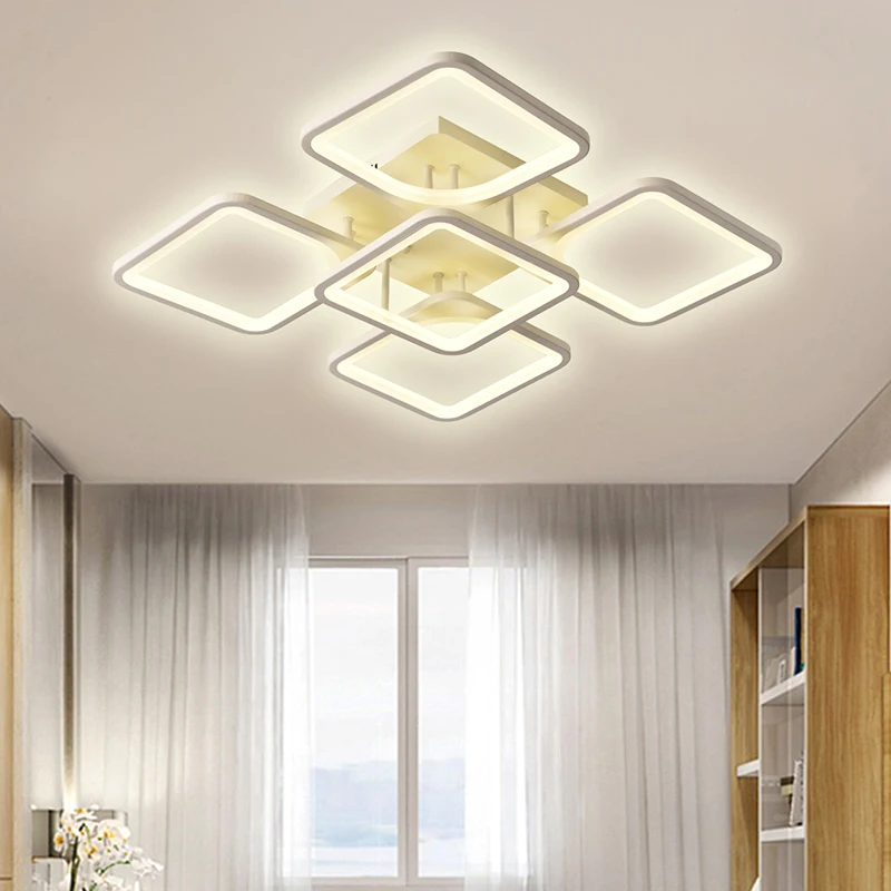 Smart remote control living room design home ceiling indoor decorative modern fixtures acrylic chandelier led ceiling lights