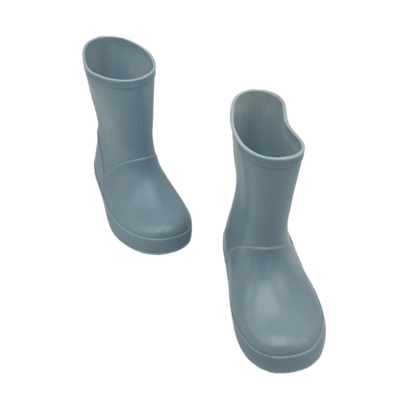 Soft Cute Kids Children Gardening Rain Boots Wader PVC Kids Rain Boots for Boys and Girls Round Water Shoes Unisex Baby Boots