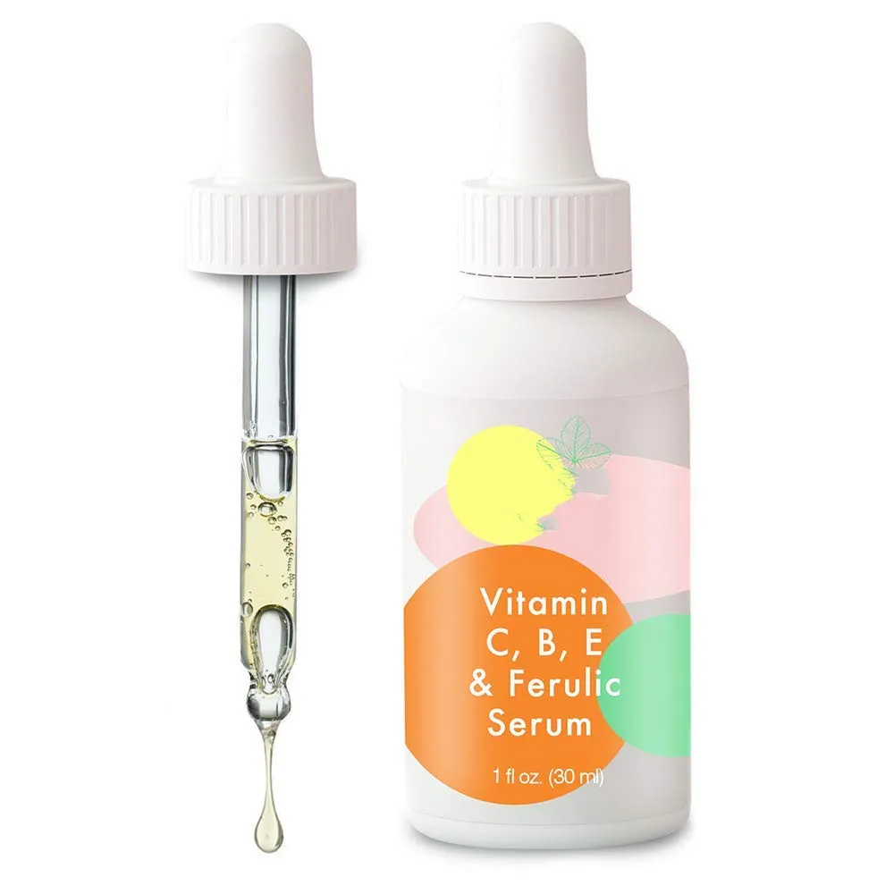 20% Pure Vitamin C B E & Hyaluronic Acid & Ferulic Acid Helps Reduce Fine Lines, Wrinkles Antioxidant Whitening Serum