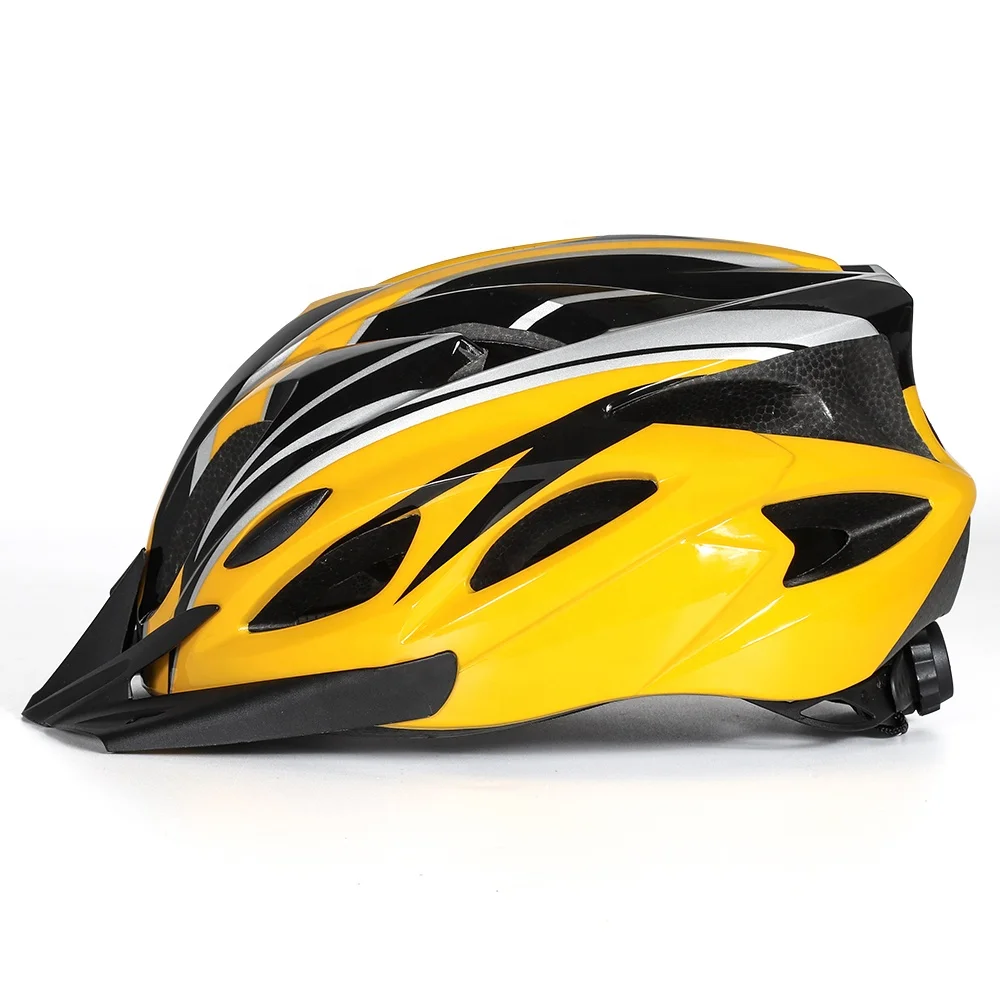 VICTGOAL adult men bicycle helmet black yellow with visor skate board quad helmets power bluetooth device bike helmet