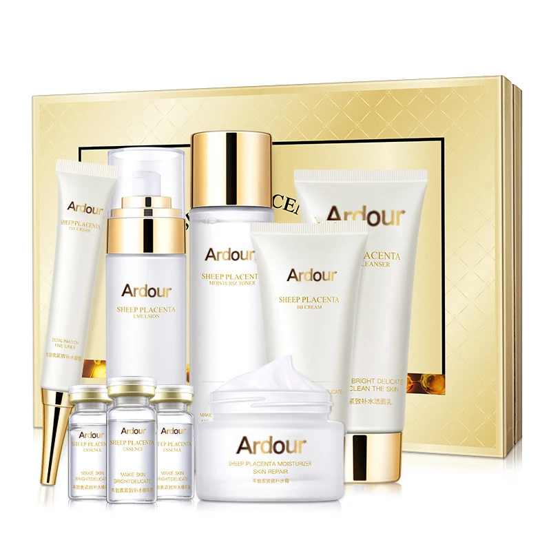 Skin Care Set Sheep Placenta nice-piece beauty skin care Hydrating Moisturizing Shrink pores  beauty Salon Set