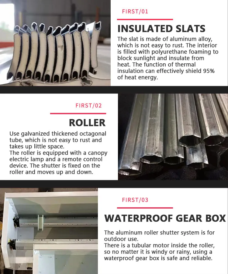 Guangdong commercial security external internal automated window spring box roller shutter doors gate