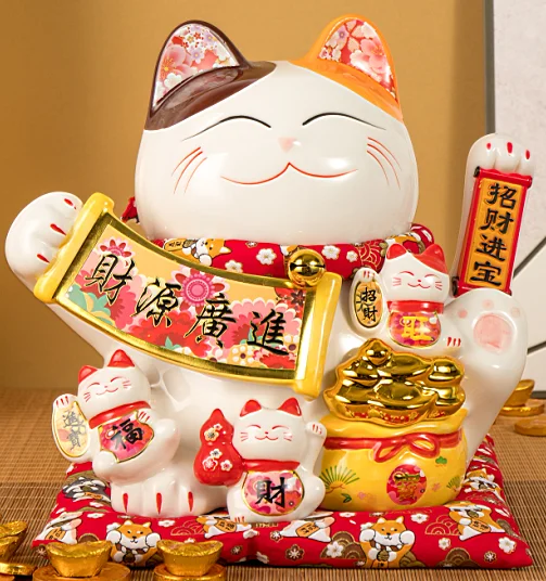 Japanese Ceramic electric hand Lucky cat store opening gift ornaments gift ceramic arts and crafts decoration