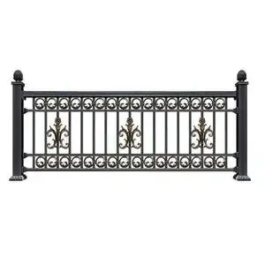 Home Garden Cheap Custom Hot Dipped Galvanized Metal Steel Panel Wrought Iron Picket Fence Panels