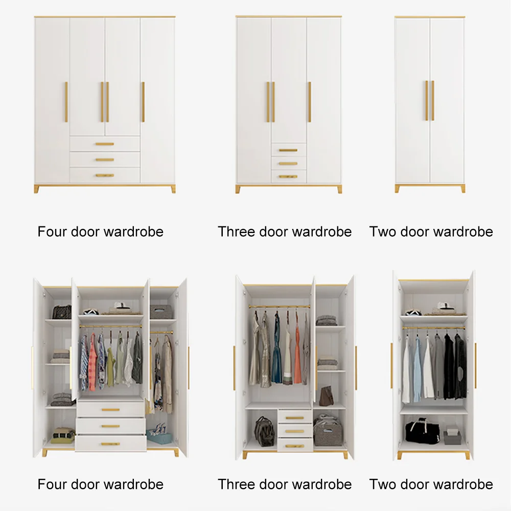 High Quality Economical Morden White Wardrobe Clothes Organizer Simple Wardrobe Cabinet
