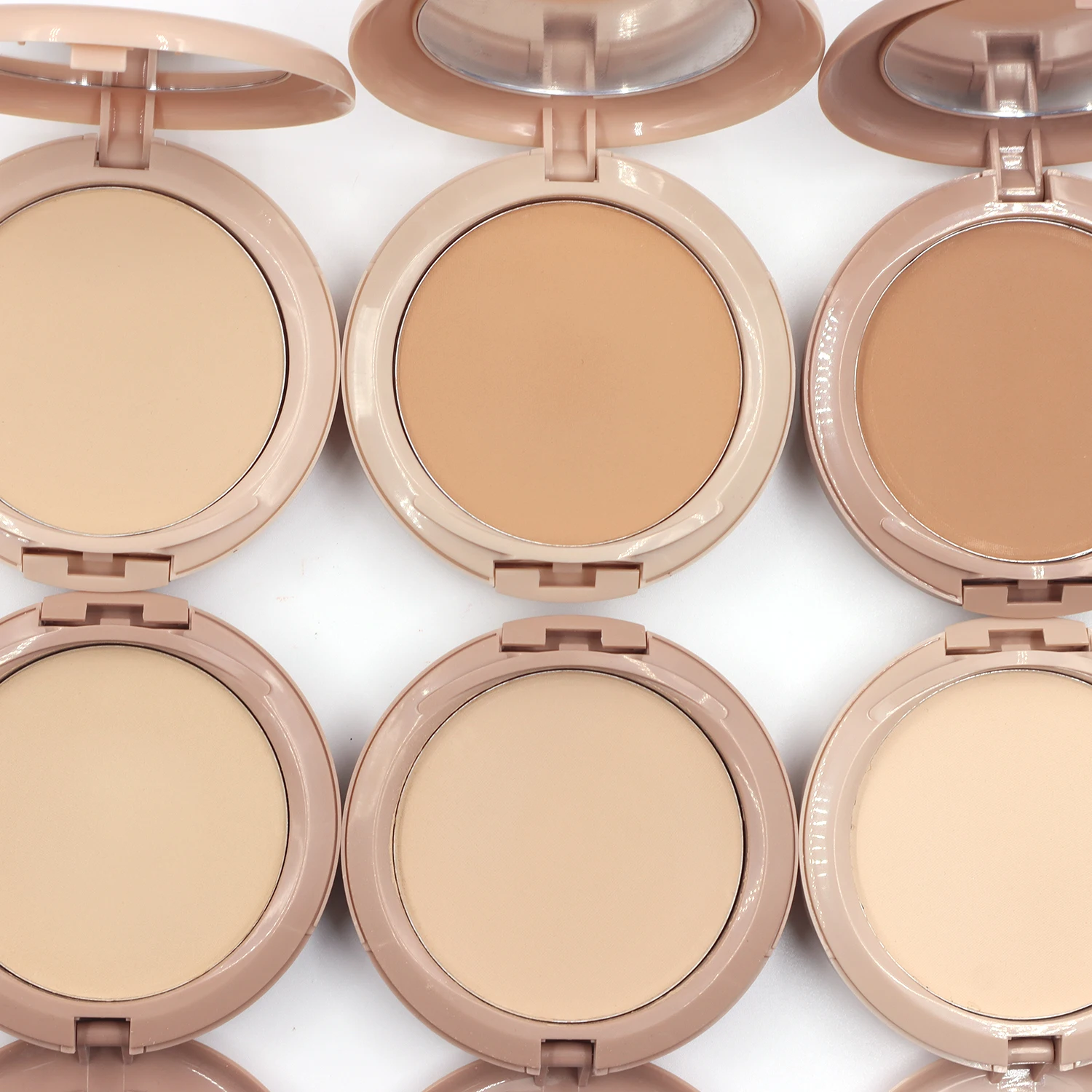 Hot selling vegan matte pressed powder oil control 6 colors face foundation compact powder