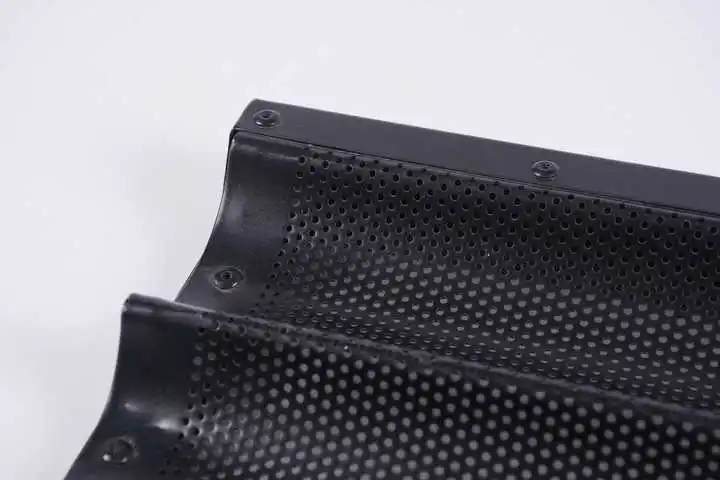 YOSLON  Food Grade, Carbon Steel Bakeware Non Stick Loaf Pans French Bread Perforated Tray Baking Baguette Pan YSN-8010 / G/P