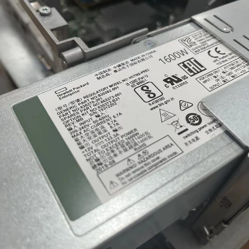 New Arrival 830272-B21 HPE 1600W Flex Slot Platinum Hot Plug Low Halogen Power Supply Kit 863373-001 for HPE Server G9/G10