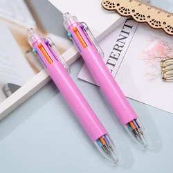 Huimai cartoon flamingo 6 in 1 multicolor ballpoint pen  refill 6 color pen  with custom logo