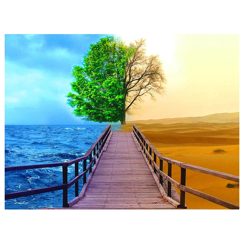 5D Full Drill Square/Round Diamond Painting New Arrivals Landscape Diamonds Embroidery Bridge River Art Home Decoration Gifts