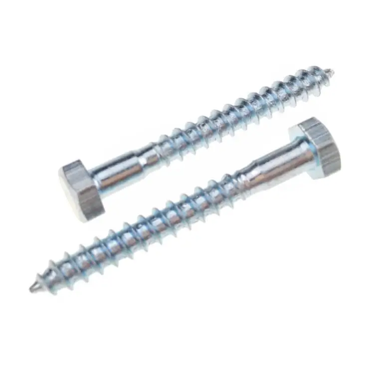 
Hex Head Clear Galvanized Steel Lag Screws for Wooden Type 1/4 Inch Thread Fastener 