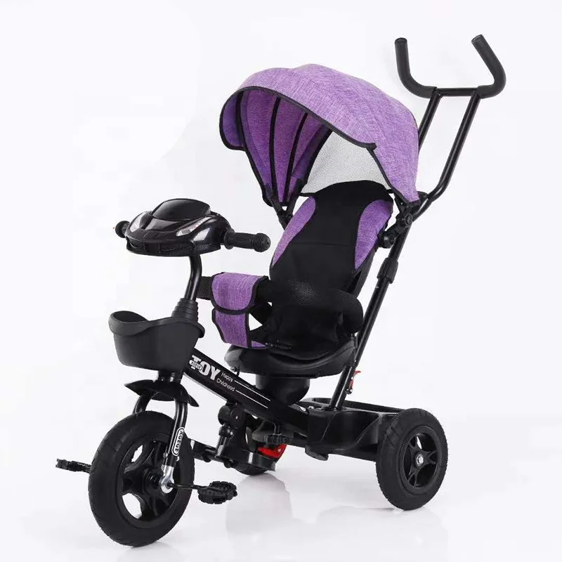 Baby Tricycle 3 1 Children Kids Bike Stroller Folding Push 4 Trike Wheel Tricycles