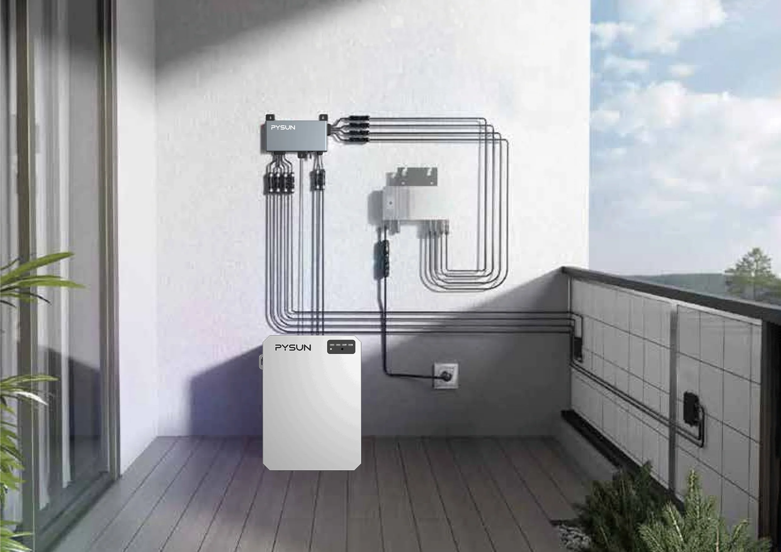 Plug And Play Solar Micro Inverter System Kit Balcony Photovoltaic System Power Plant 1200 Watt Complete Solar On Balcony