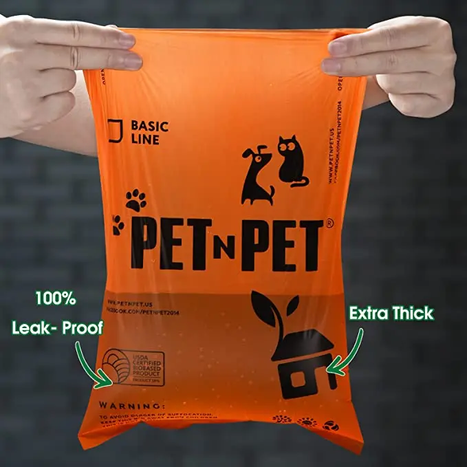 Pet Poop Waste Disposal Bags Biodegradable Compostable Poop Bags Custom Labels For Dog Poop