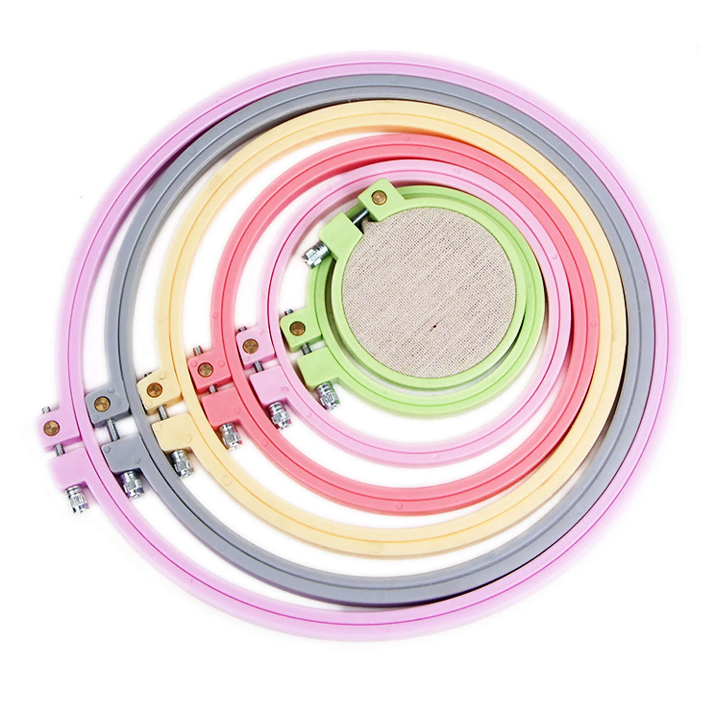 Цветное пластиковое кольцо для вышивки крестиком Morandi, регулируемое кольцо от 2,7 до 9,8 дюймов для творчества, набор колец для вышивки