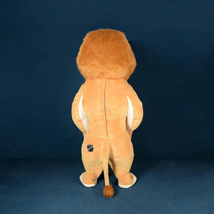 Popular Funny Plush Fur inflatable lion mascot costume cartoon character Alex mascot suit for adults