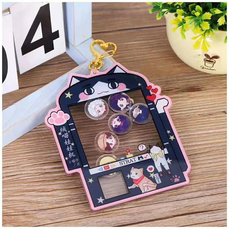 Cheap custom acrylic key chain cartoon design clear plastic sublimate print shaker keychain custom acrylic keychain